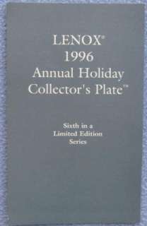 Lenox Holiday 1996 Christmas Collectors Plate Letter to Santa MIB 