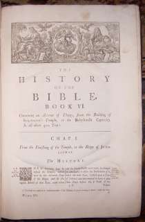 1733 Stackhouse History of Holy Bible/Maps/Engravings  