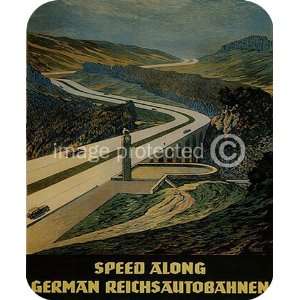   Vintage Speed Along German Reichsautobahnen MOUSE PAD