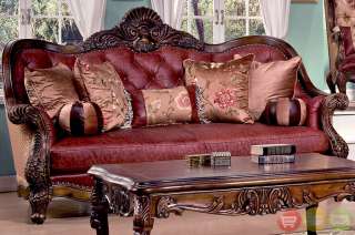 Antique Style Luxury Sofa, Love Seat & Chair 3 Piece Formal Couch Set 