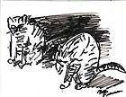 TWO CATS by RUTH FREEMAN FLO MASTER PEN 6 1/2 X 8 1/2