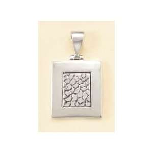   Pendant, Cobblestone Pattern, Hinged, 1 1/2 inch (incl bail) Jewelry