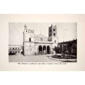  1912 Print Monreale Cathedral Fortress Palermo Sicily 
