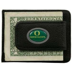   Oregon Ducks Black Leather Card Holder & Money Clip