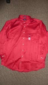 NWT   Izod 100% Twill Cotton Mens Button Down Shirt   Size XL /17/32 