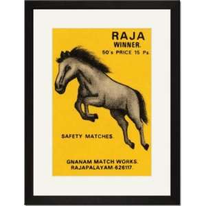   Framed/Matted Print 17x23, Raja Winner Safety Matches
