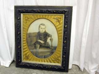 Antique Frame Wood & Gesso NEAR MINT Portrait of Child  