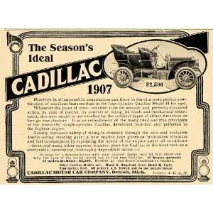   Ad Antique 1907 Cadillac Model H Detroit Michigan   Original Print Ad