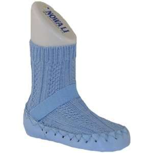  Nowali Cable Knit Moccasin   Light Blue 6 Months Baby