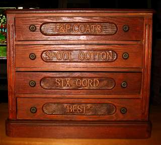 Drawer Spool Chest Wood Embroidered Letters  