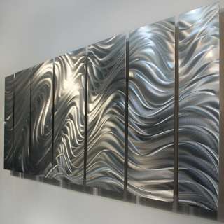Modern Abstract Silver Corporate Metal Wall Art Decor Sculpture 