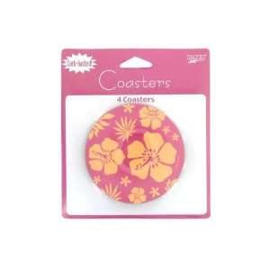  Paradise Floral Pink Cork Backed Coasters Case Pack 60 