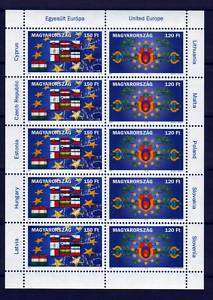 HUNGARY   2004. EUROPE   complete sheet   MNH  