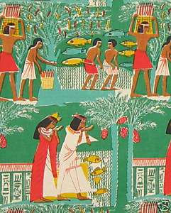 VINTAGE EGYPTIAN EGYPT BROADCLOTH WALL ART FABRIC 1yd  