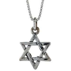   Sterling Silver Star of David Pendant, 5/16 in. (8 mm) Long. Jewelry