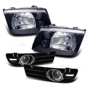   99 05 Vw Jetta Headlights+halo Projector Fog Lights Set Automotive