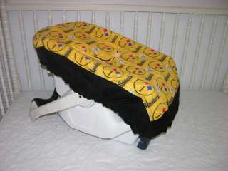   Car Seat Carrier Cover made/w Tye Dye Pittsburgh Steelers Fabric *New