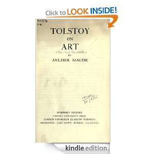 Tolstoy on art Leo Tolstoy  Kindle Store