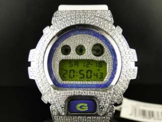 WHITE ON WHITE ICED OUT G SHOCK/G SHOCK MENS SIMULATED DIAMOND WATCH 