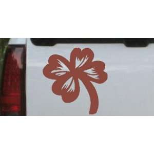 Four Leaf Clover Car Window Wall Laptop Decal Sticker    Brown 20in X 