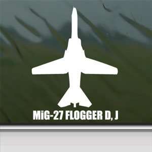  MiG 27 FLOGGER D, J White Sticker Military Soldier Laptop 