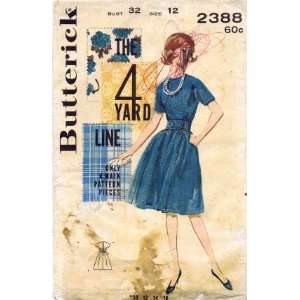  Butterick 2388 Sewing Pattern Wide Midriff Dress Size 12 