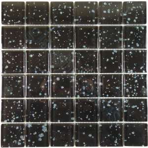 Midnight Sky 2 x 2 Black Crystile Blends Glossy Glass Tile   14926