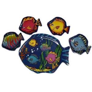 Tropical Reef Ocean Fish Melamine party platter and plate set  