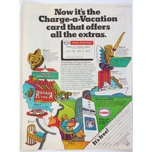  1969 Humble Oil Charge A Vacation Card Print Ad (1143 
