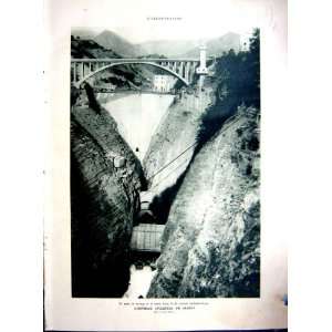  Hydroelectric Sautet Barrage Dam Drac French Print 1937 