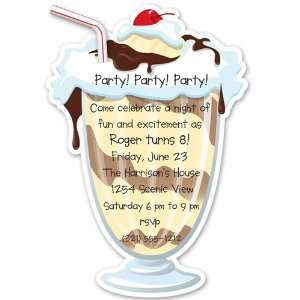  Teens Birthday Party Invitations   Ice Cream Sundae 