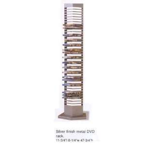  40 DVDs Storage Rack in Silver Metal