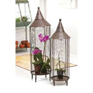  Nested Iron Bird Cage Lanterns  S/2