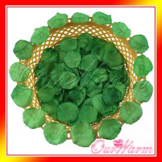   Green Silk Rose Petals Flower Used Directly Wedding Party Decor Colors