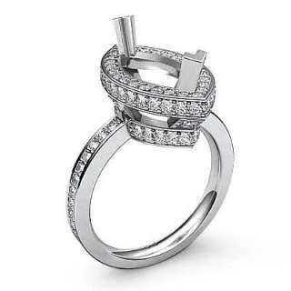 Diamond Ring Marquise Setting Pave 14k W Gold s5.5 Engagement 