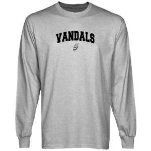  Idaho Vandals Ash Logo Arch Long Sleeve T shirt  Sports 