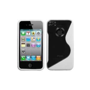  IGg Hybird TPU Two Tone Case For iPhone 4   Clear/Solid 
