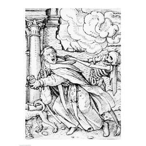  Death and the Mendicant Friar   Poster by Hans Holbein 