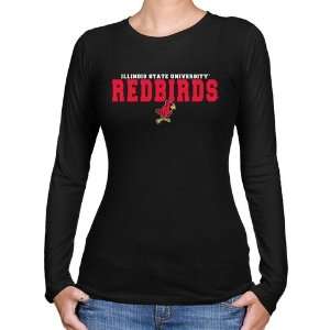 Illinois State Redbirds Ladies Black University Name Long Sleeve Slim 