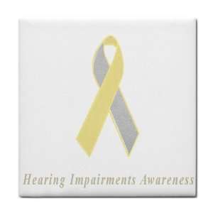  Hearing Impairments Awareness Ribbon Tile Trivet 