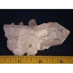  Quartz Crystal Cluster with Impeded Crystal and Rainbow 