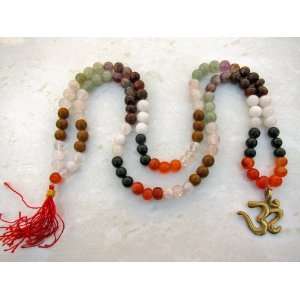 Navgraha Meditation Yoga Japa Mala 108 Prayer Beads on String with Om 