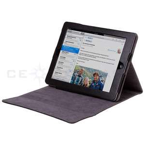 Black Leather Case Flip Multi View Stand for iPad 2  