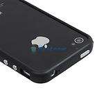 Black Hard Bumper Case Cover Skin W/Metal Buttons For Apple iPhone 4 G 