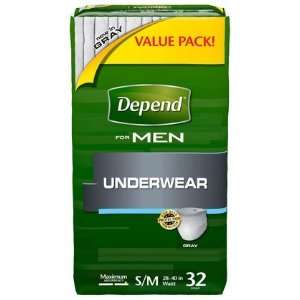  Depend Underwear For Men, Maximum Absorbency, Small/Medium 