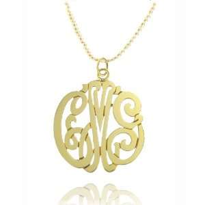  Personalized Initials Pendant (Order Your Initials)  Gold 