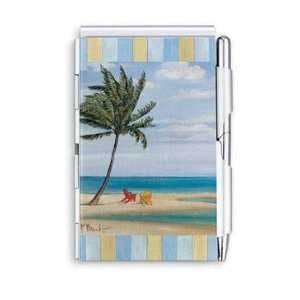  Purse Note Pad Pen Memo Tropical Inlet Palm Tree