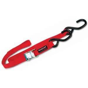 MasterCraft 400003 Tie Down Strap With Vinyl Coated S Hooks Red 1in x 