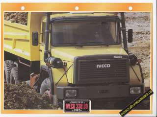 1987 IVECO 330.30 TURBO TRUCK HISTORY PHOTO SPEC SHEET  