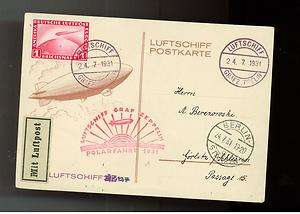 1931 Germany Graf Zeppelin postcard Cover Polar Flight LZ 127  